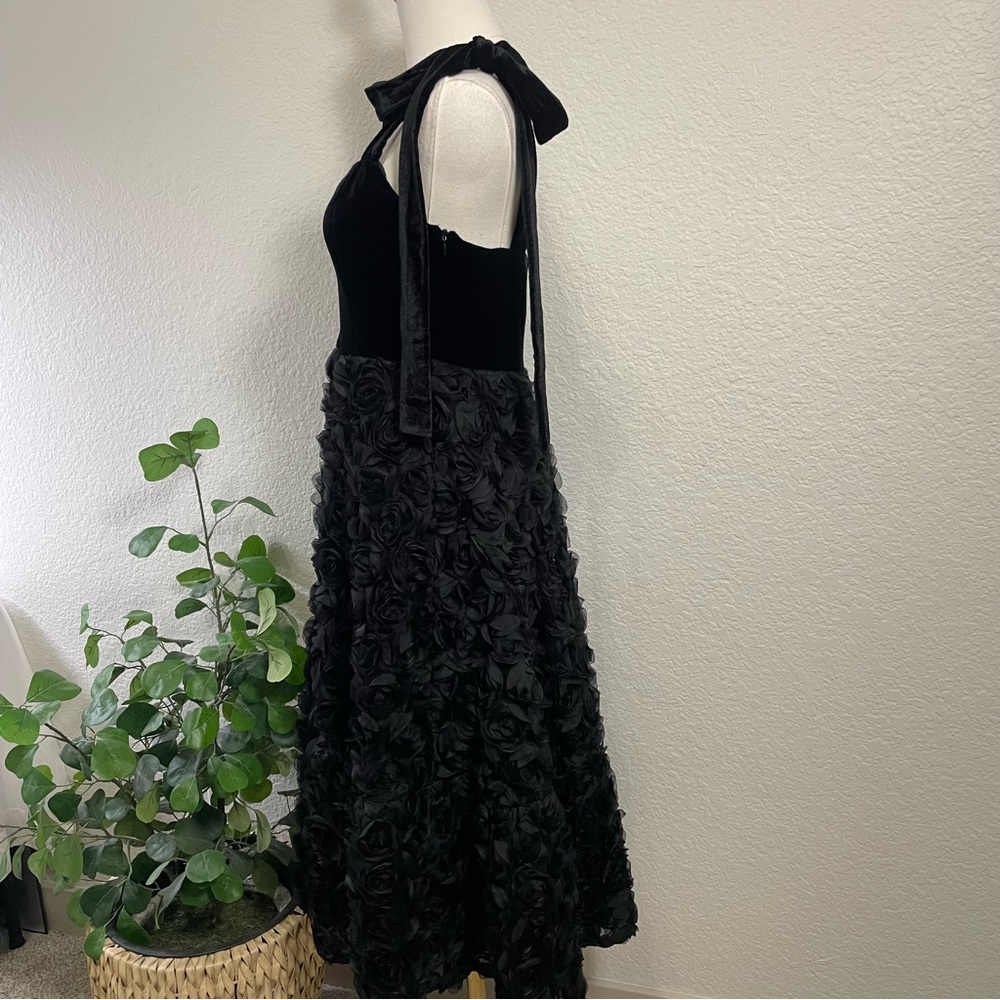 Lulu's Black Velvet Midi Dress - Picture 5 of 10